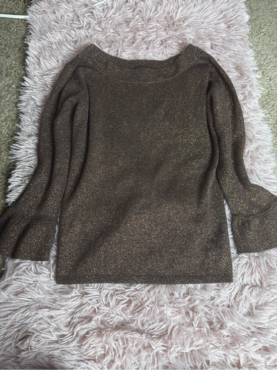 Joseph Sweaters - Vintage Joseph A Qu’est-ce Que C’est silk Metallic ball sleeve sweater gold bron